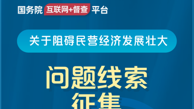 我被老外强奸有了高潮国务院“互联网+督查”平台公开征集阻碍民营经济发展壮大问题线索